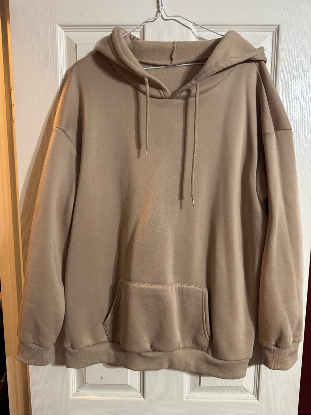 2xl Unisex Tan Hooded Pullover Sweatshirt